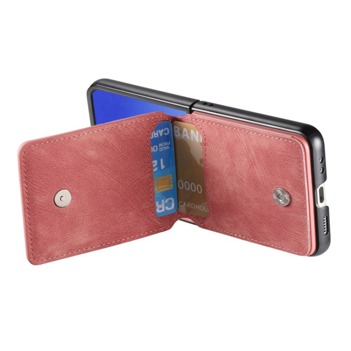 A-One Brand - Galaxy Z Flip 7 Mobilskal Korthållare med Ring - Rosa