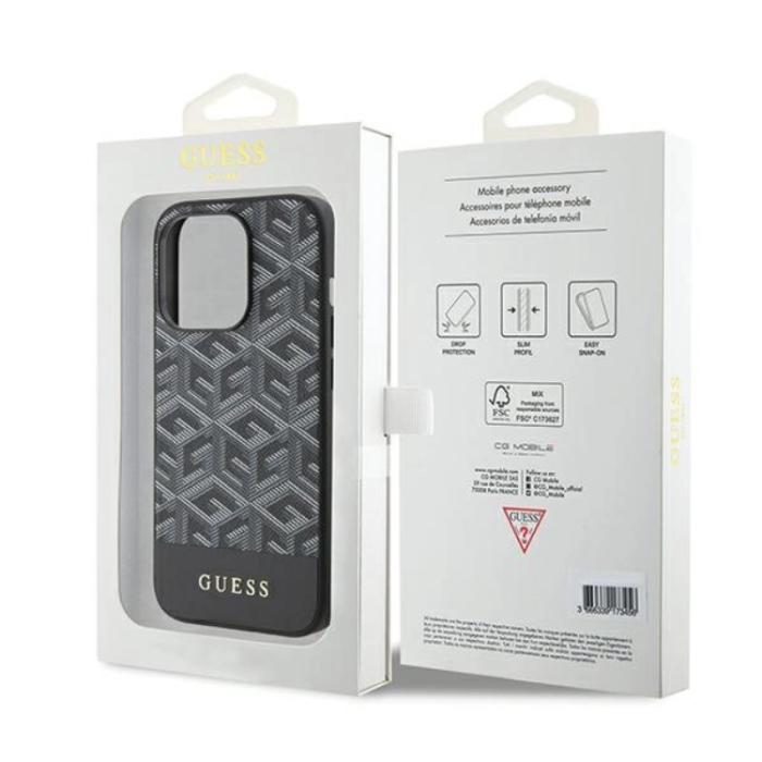 Guess - Guess iPhone 15 Pro Mobilskal Magsafe GCube Stripes - Svart