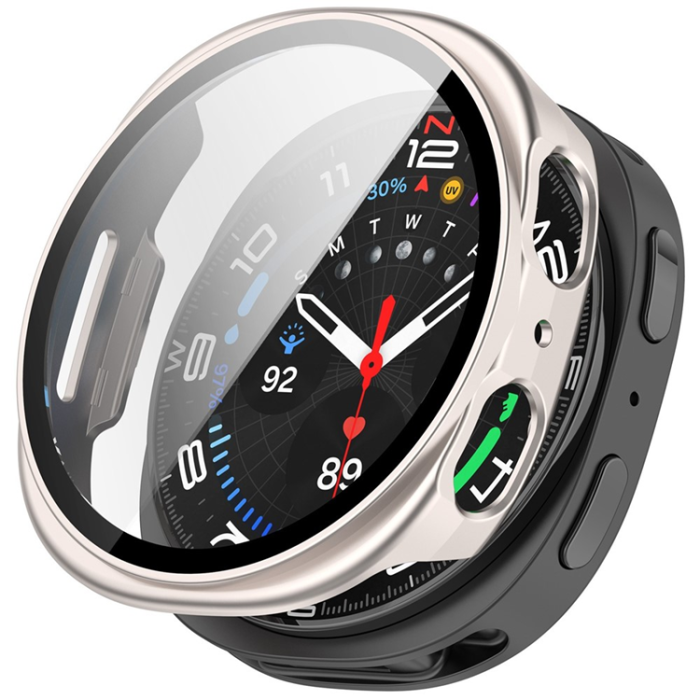 A-One Brand - Galaxy Watch 8 (44mm) Skal PC med Härdat Glas - Matt Stjärnljus
