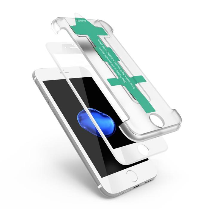 CoveredGear - CoveredGear Easy App Härdat Glas Skärmskydd till iPhone 8 Plus / 7 Plus - Vit
