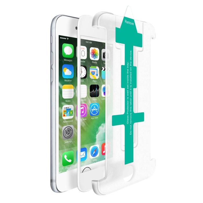 CoveredGear - CoveredGear Easy App Härdat Glas Skärmskydd till iPhone 8 Plus / 7 Plus - Vit