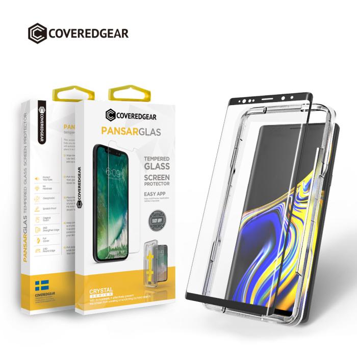 UTGATT1 - CoveredGear Easy App Härdat glas skärmskydd till Samsung Galaxy S9 Plus - Svart