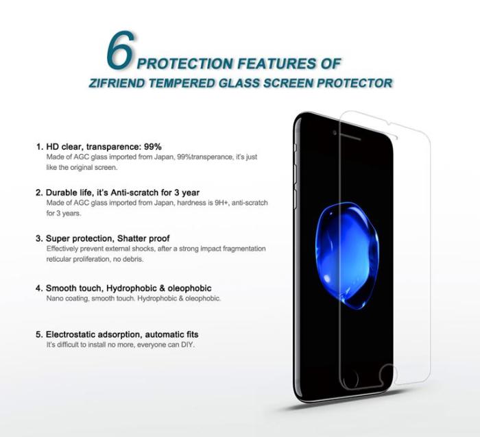 CoveredGear - CoveredGear Easy App Härdat Glas Skärmskydd till iPhone 8 Plus / 7 Plus - Vit