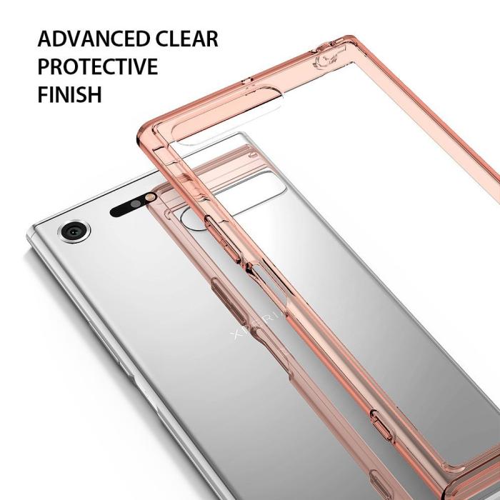 UTGATT4 - Ringke Fusion Skal till Sony Xperia XZ Premium - Rose Gold
