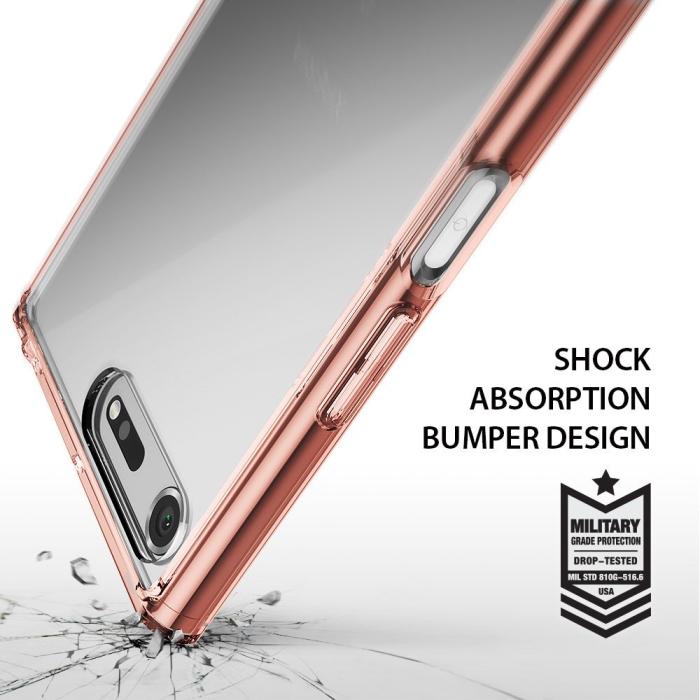 UTGATT4 - Ringke Fusion Skal till Sony Xperia XZ Premium - Rose Gold