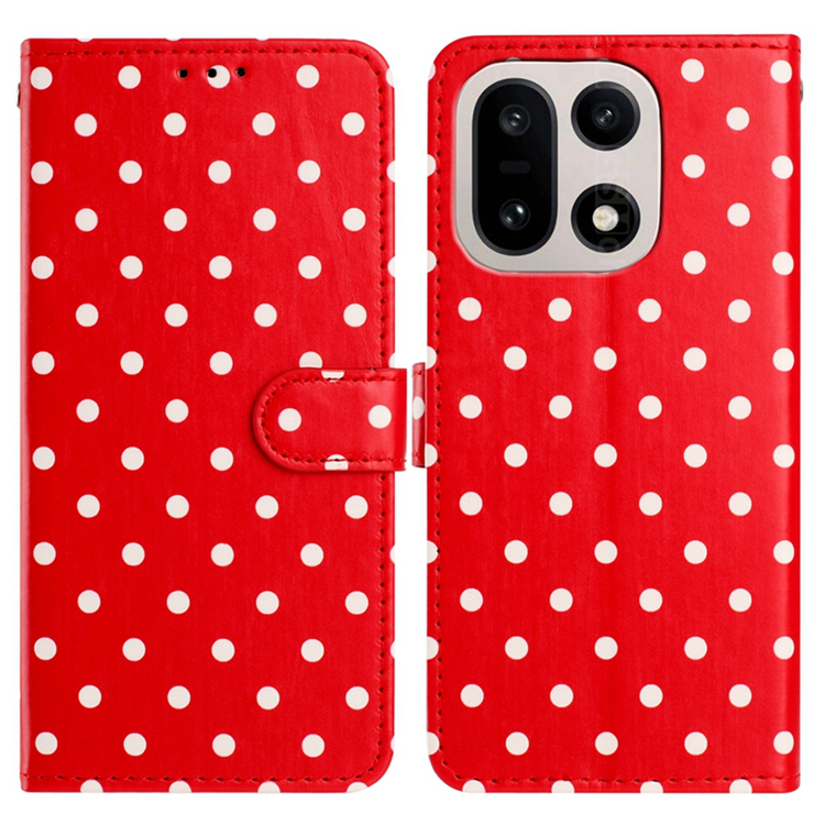 OnePlus 15 5G Plånboksfodral Polka Dot Pattern Konstläder (Röd) | 2353 | AlltMobil