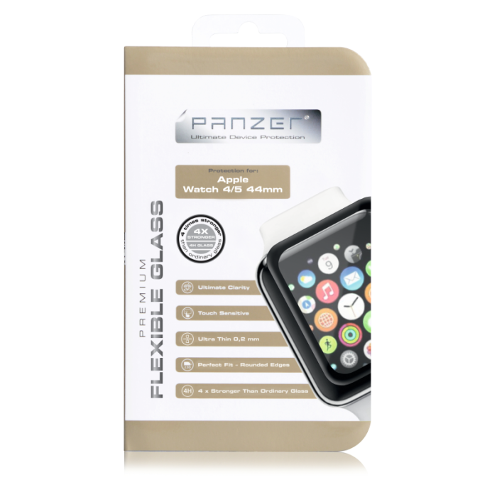 UTGATT1 - Panzer - Flexible Glass Apple Watch 4/5 44mm - Svart