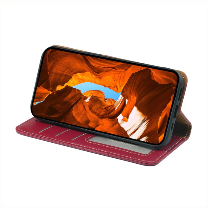 A-One Brand - OnePlus 15 Plånboksfodral RFID Blocking Closure Läder - Röd