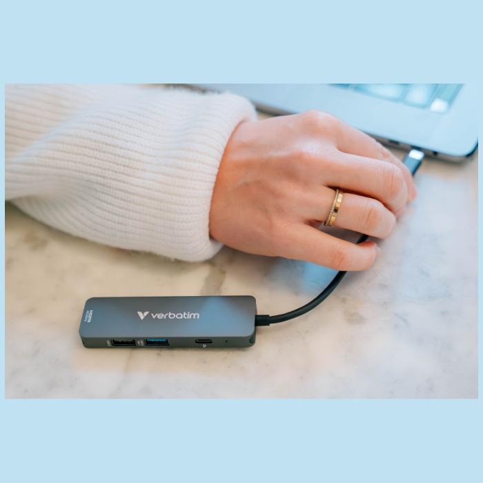 Verbatim - Verbatim Hub USB-C/HDMI/USB-A 3.2/2.0 32155 - Aluminium