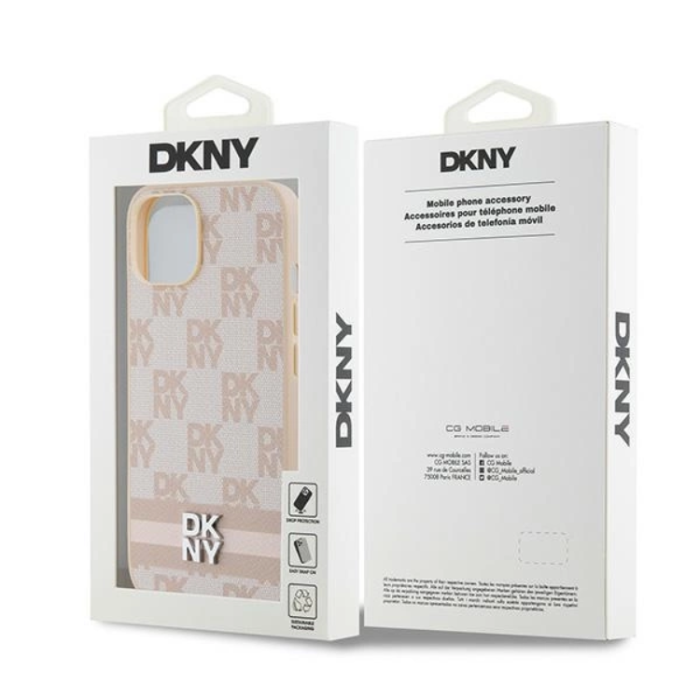 DKNY - DKNY iPhone 15/14/13 Mobilskal Läder Checkered Mono Pattern