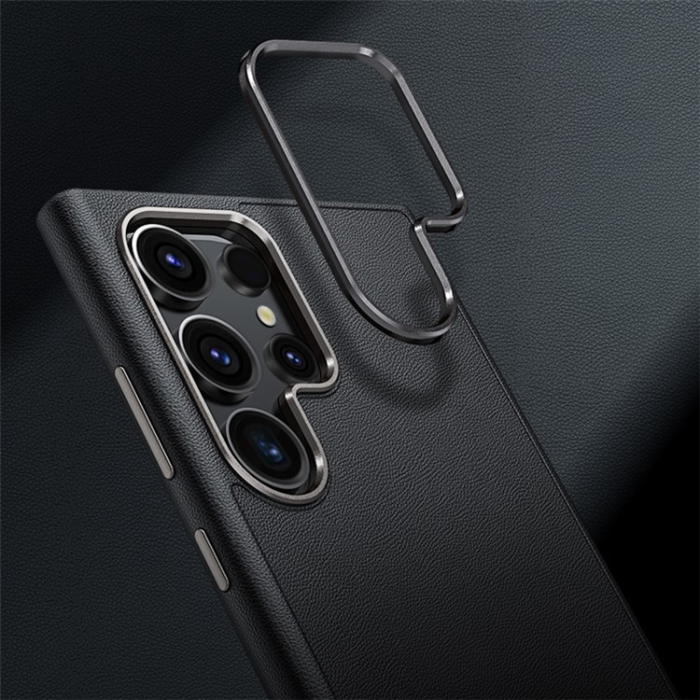 OEM - Galaxy S24 Plus Mobilskal Läder Shockproof Silikon - Grå