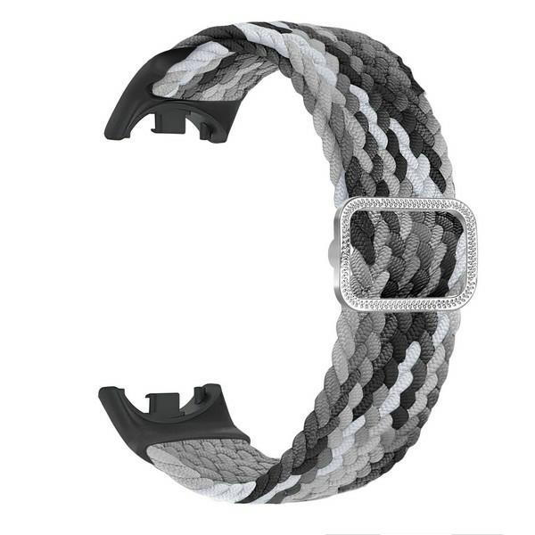 Beline Mi Band 10/9/8 Nylon armband - Svart/Vit