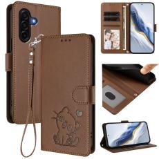 OEM - Love Cat Samsung Galaxy A37 Pl&aring;nboksfodral Konstl&auml;der - Brun
