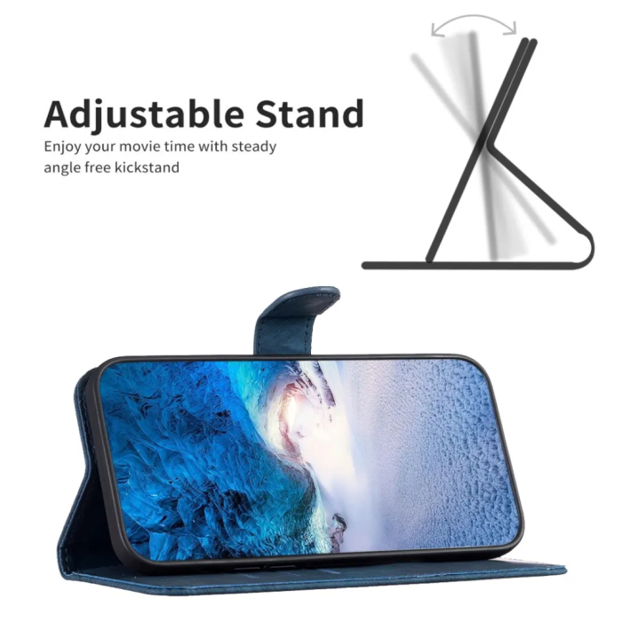 Taltech - iPhone 15 Plus Plånboksfodral Tryck - Blå