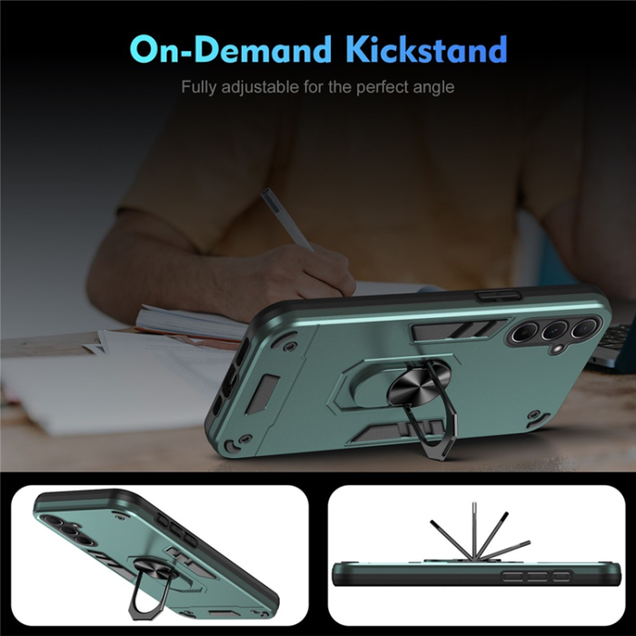 A-One Brand - Galaxy A26 Mobilskal Kickstand PC+TPU Drop Defend - Grön