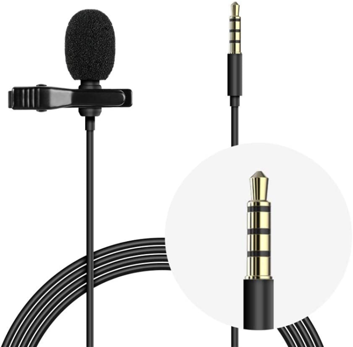 Lavalier - Lavalier Wired Omnidirectional 3.5mm Clip On Mikrofoner - Svart