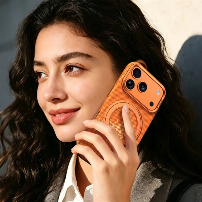 SULADA - SULADA Mobilskal iPhone 17 Magsafe 360° Rotating Ringhållare - Orange