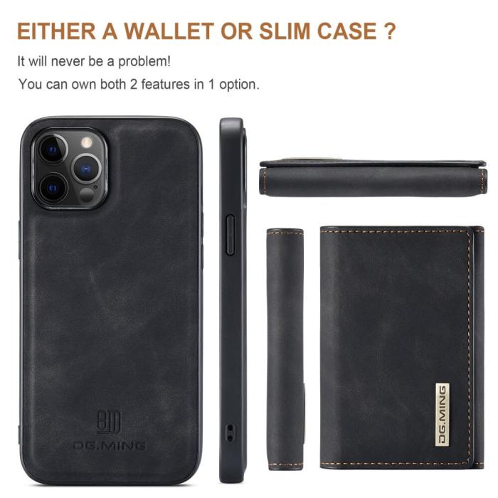 DG.MING - DG.MING iPhone 12 & 12 Pro Skal samt Wallet med Kickstand