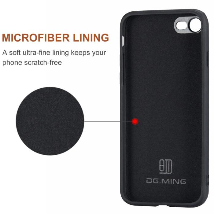 DG.MING - iPhone 7/8/SE 2020 Skal DG.MING M1 Magnetic Tri-fold Wallet Med Kickstand