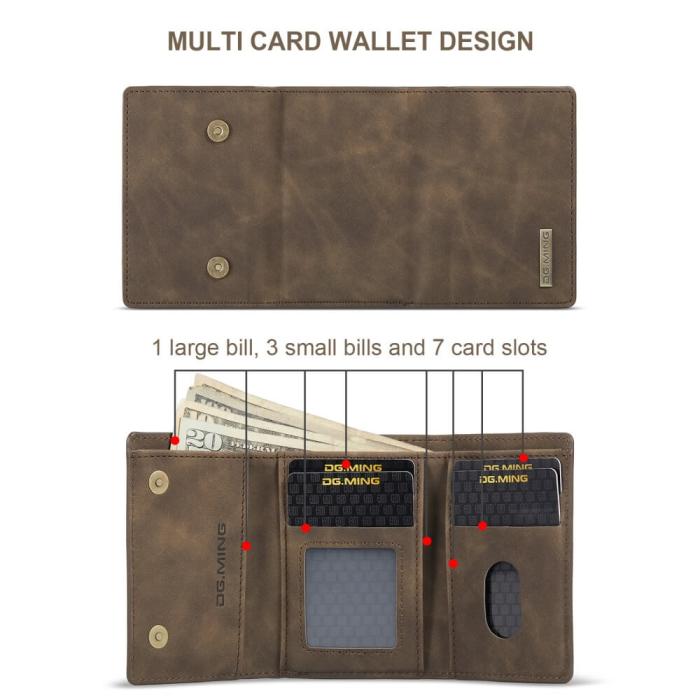 DG.MING - iPhone 7/8/SE 2020 Skal DG.MING M1 Magnetic Tri-fold Wallet Med Kickstand