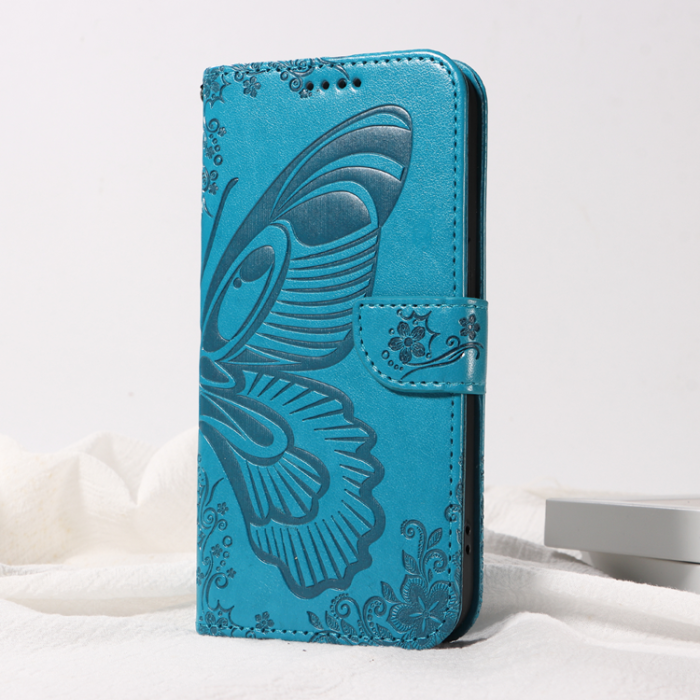 A-One Brand - OnePlus 15 5G Plånboksfodral Butterfly Pattern PU Läder - Blå