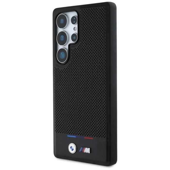 BMW - BMW Galaxy S25 Ultra Mobilskal MagSafe Läder Tricolor Stripe - Svart