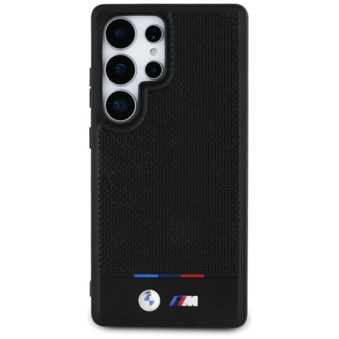 BMW - BMW Galaxy S25 Ultra Mobilskal MagSafe Läder Tricolor Stripe - Svart