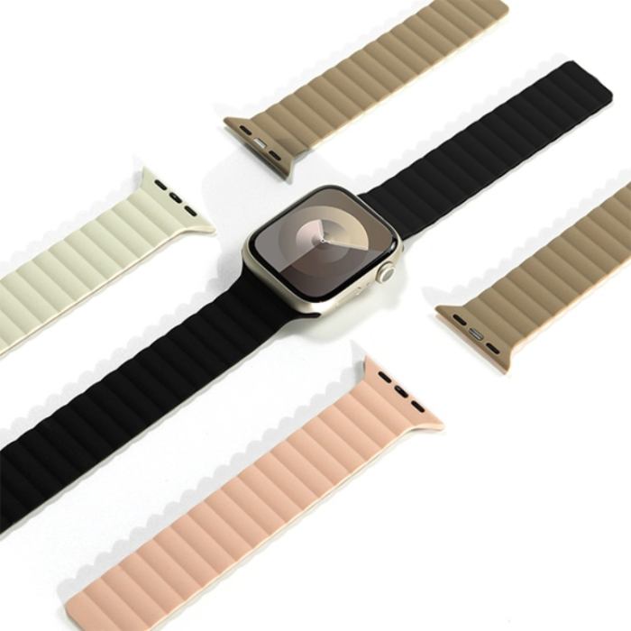 Araree - Araree Apple Watch (42/44/45/49mm) Armband Silikon - Vit/Grön