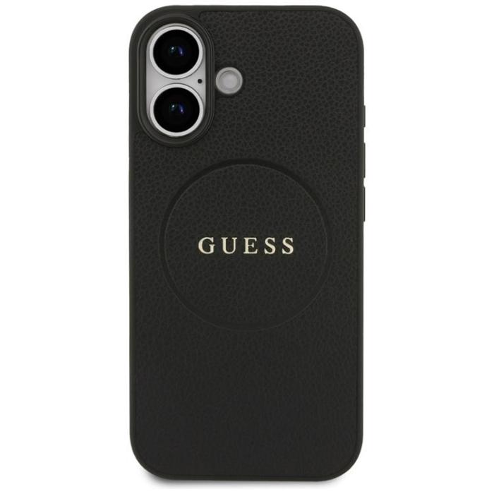 Guess - Guess iPhone 17 Mobilskal MagSafe Grained Ring - Svart