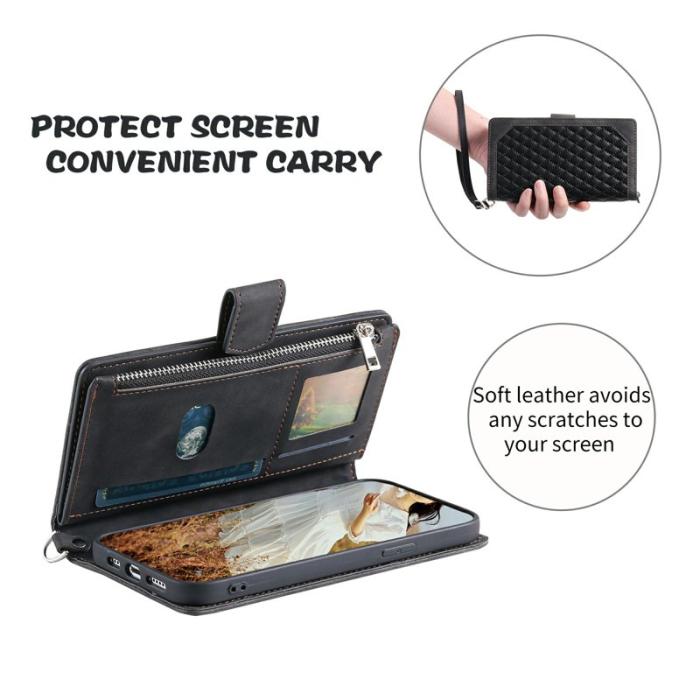 OEM - Samsung Galaxy S26 Plånboksfodral Rhombus Stitching Line Konstläder - Svart