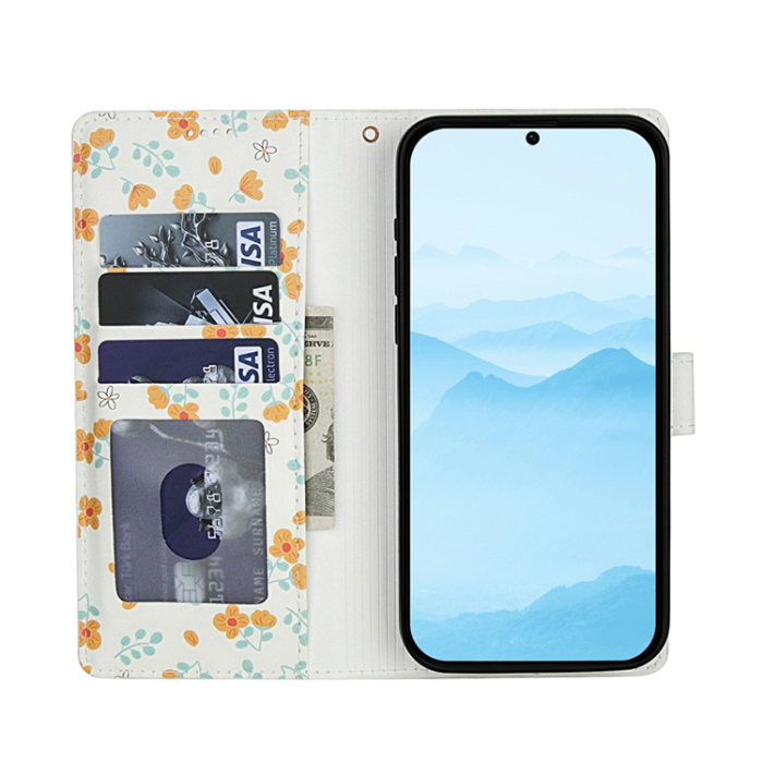 A-One Brand - Galaxy S25 - S24 Plånboksfodral Rhombic Floral A3