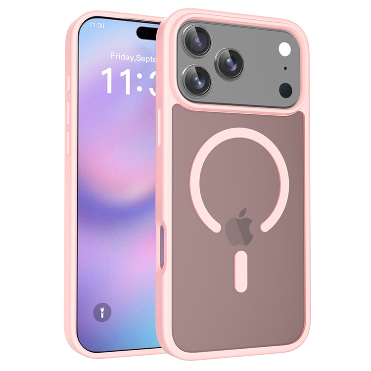 iPhone 17 Pro Max Mobilskal MagSafe Acrylic Skin Touch - Rosa | 2353 | AlltMobil