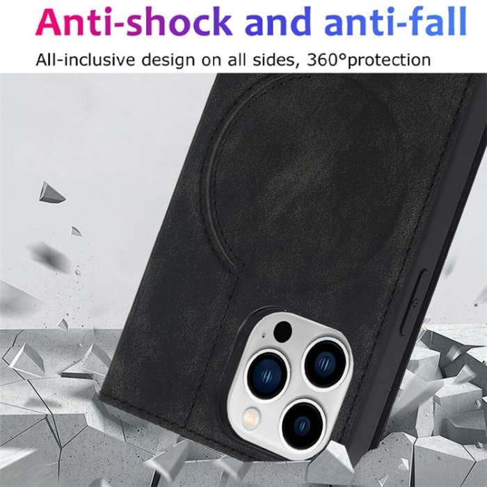 A-One Brand - iPhone 14 Pro Plånboksfodral Magsafe RFID - Svart