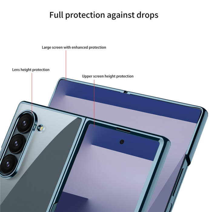 GKK - GKK Galaxy Z Fold 7 Mobilskal Electroplating Med Härdat Glas - Guld