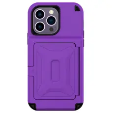 OEM - iPhone 14 Pro Skal Korth&aring;llare Mirror Kickstand - Lila