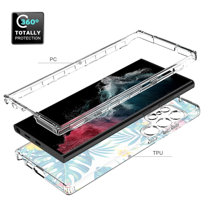 OEM - Galaxy S23 Ultra Skal Pattern Printing - Plantain Leaf