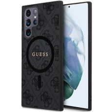 Guess - Guess Mobilskal till Galaxy S24 Ultra Magsafe Collection L&auml;der Metall Logo