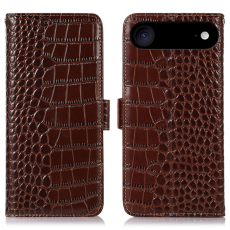 A-One Brand - iPhone Air Plånboksfodral Äkta Läder Crocodile - Brun