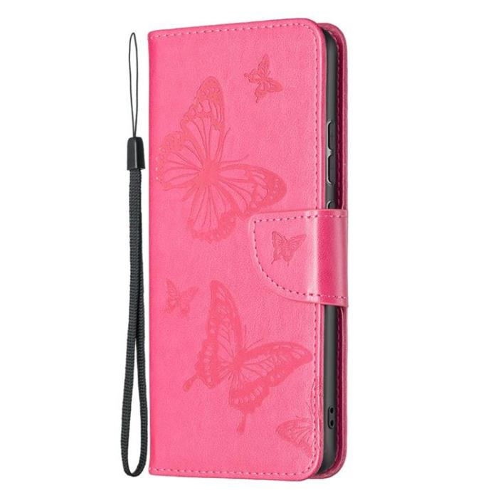 OEM - Butterfly Imprinted Plånboksfodral Xiaomi 12/12X - Magenta