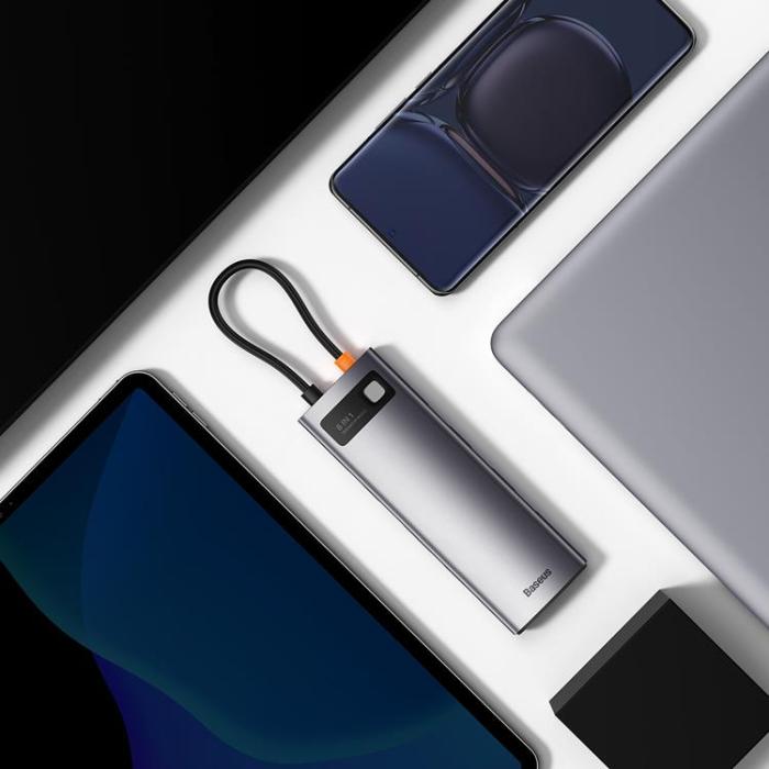 BASEUS - Baseus StarJoy HUB 8-Port USB-C - 3x USB-A - Grå