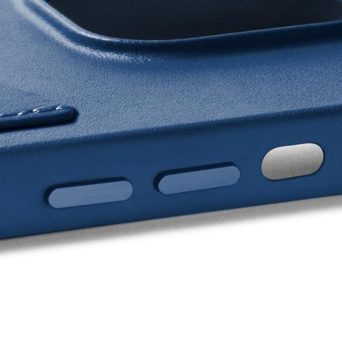 Mujjo - Mujjo iPhone 14 Skal Korthållare Full Läder - Monacoblå