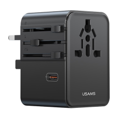 USAMS - USAMS Väggladdare 3x USB-C - 2x USB-A 70W CC310 T68 - Svart