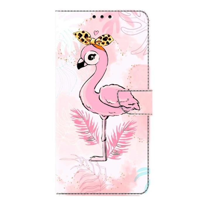 OEM - Samsung Galaxy A57 Plånboksfodral Konstläder Mönstertryck - Rosa Fågel