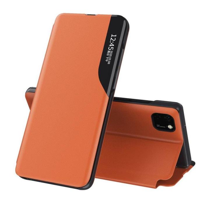 UTGATT1 - Eco Leather View Fodral Huawei Y6p / Honor 9A - Orange
