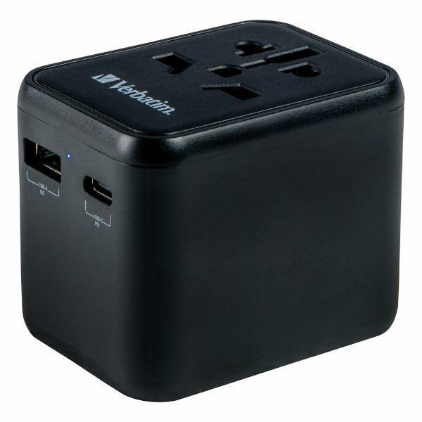 Verbatim Reseladdare 20W PD USB-C USB-A EU/UK/US - Svart | 505295 | AlltMobil