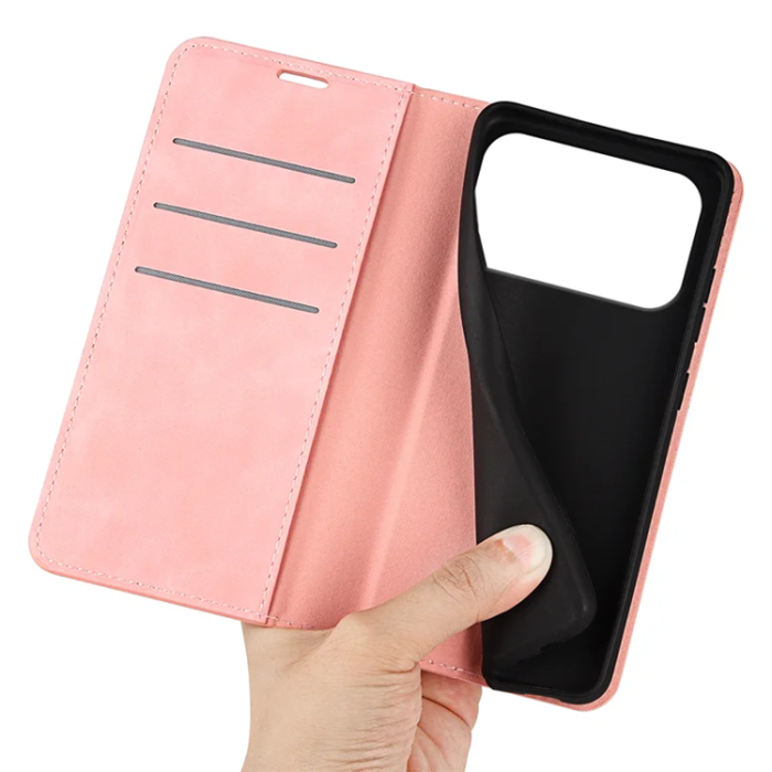A-One Brand - iPhone 17 Pro Max Plånboksfodral Skin Touch - Rosa