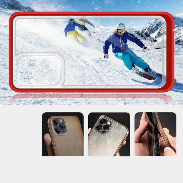 OEM - Galaxy A13 5G Skal Clear 3in1 Frame Gel - Röd