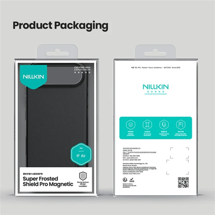Nillkin - NILLKIN iPhone 17 Air Mobilskal MagSafe Frosted Shield Pro - Svart