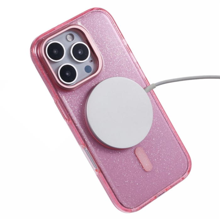 KIGC - KIGC iPhone 16 Pro Mobilskal MagSafe Epoxy Kickstand - Rosa