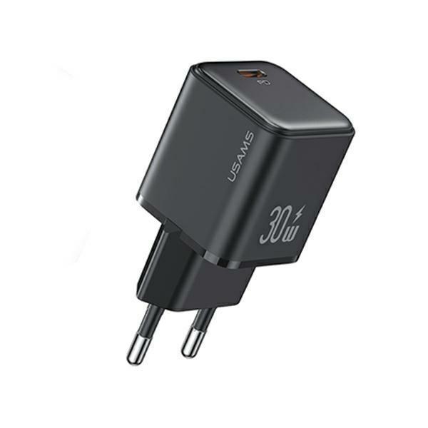 USAMS Väggladdare 1xUSB-C PD30W 3A PD3.0 X-ron Series CC186TC – Svart